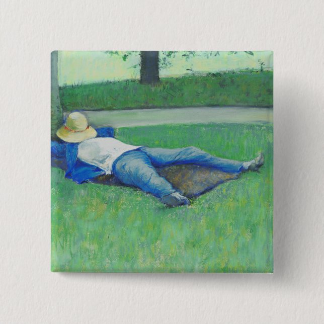 Chapa Cuadrada La Siesta (de Gustave Caillebotte) (Anverso)