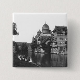 Chapa Cuadrada La sinagoga en Nuremberg, c.1910
