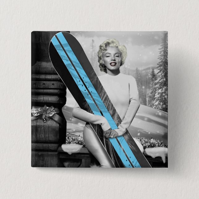 Chapa Cuadrada La snowboard de Marilyn (Anverso)