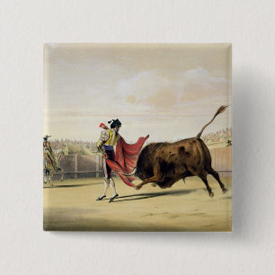 Chapa Cuadrada La Suerte de la Capa, 1865 (litho del color)