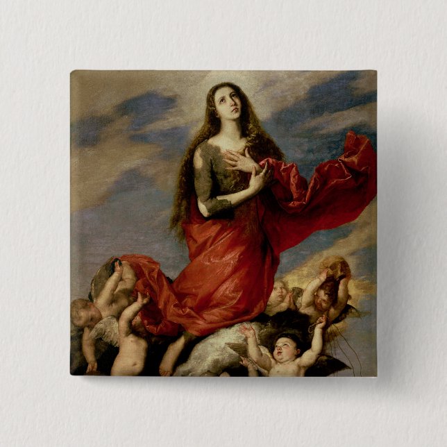 Chapa Cuadrada La suposición de Maria Magdalena, 1636 (Anverso)