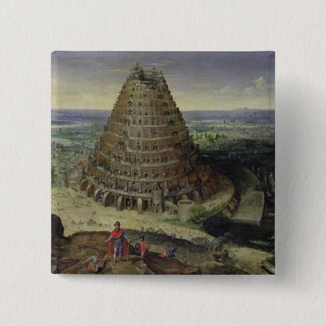 Chapa Cuadrada La torre de Babel, 1594 (Anverso)