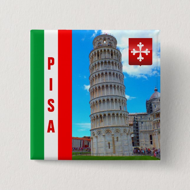 Chapa Cuadrada La Torre inclinada de Pisa - Italia (Anverso)