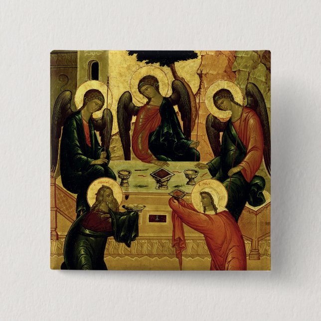 Chapa Cuadrada La trinidad santa, escuela de Novgorod, siglo XV (Anverso)