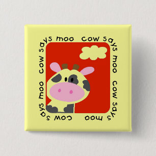 Chapa Cuadrada La vaca dice las camisetas y los regalos del MOO