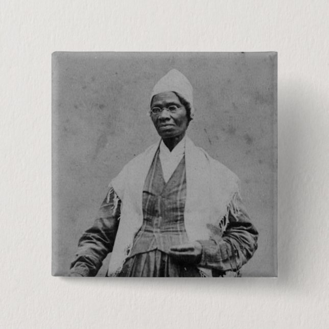 Chapa Cuadrada La verdad de Sojouner socava los derechos civiles  (Anverso)