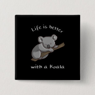 Chapa Cuadrada La Vida Es Mejor Con Koala