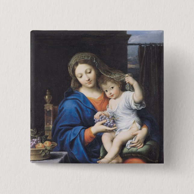 Chapa Cuadrada La Virgen de las uvas, 1640-50 (Anverso)