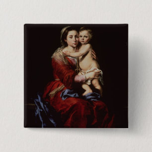 Chapa Cuadrada La Virgen del rosario, c.1650