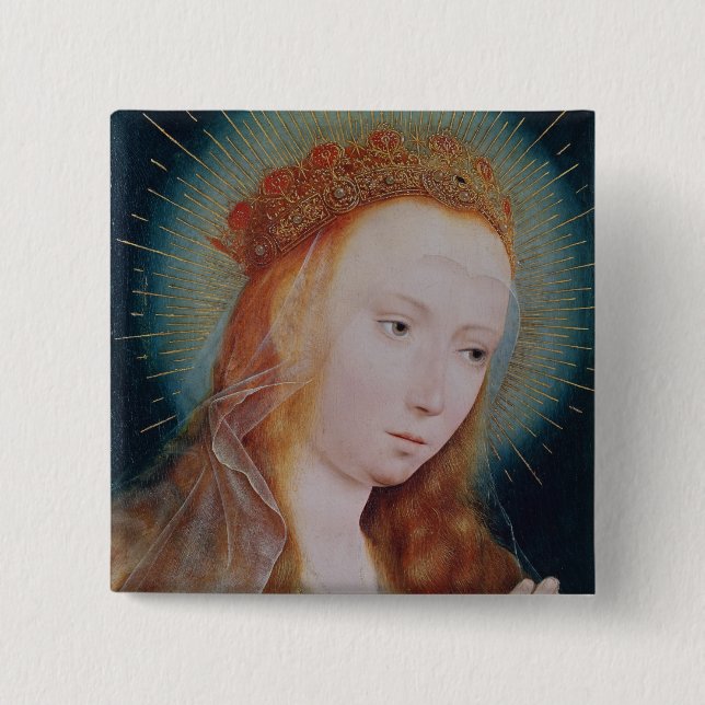 Chapa Cuadrada La Virgen en el rezo (Anverso)