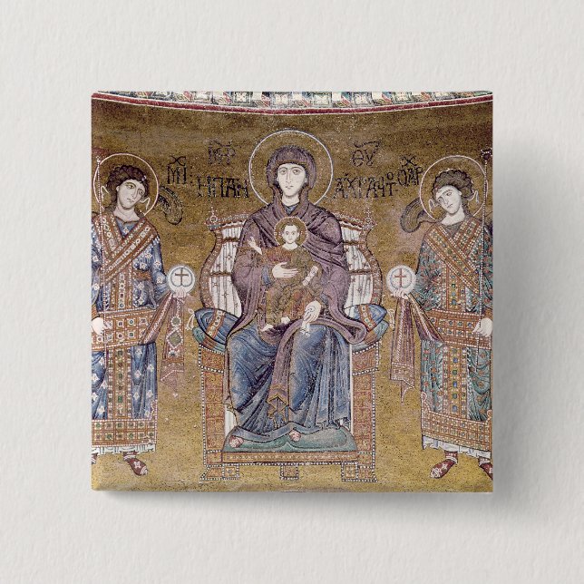 Chapa Cuadrada La Virgen y el niño (Anverso)