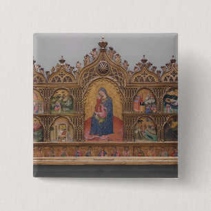 Chapa Cuadrada La Virgen y el niño con escenas legendarias