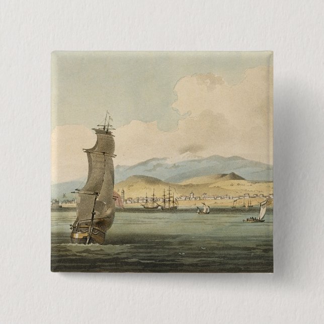 Chapa Cuadrada La vista de Santa Cruz, platea 3 'de un viaje a (Anverso)