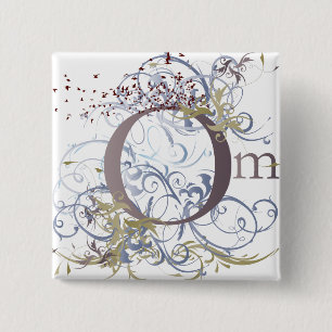 Chapa Cuadrada La yoga habla: OM que remolina diseña