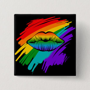 Chapa Cuadrada Labios del arcoiris