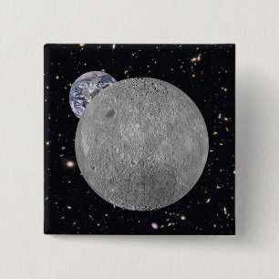 Chapa Cuadrada Lado oscuro o lejano del cielo estrellado lunar
