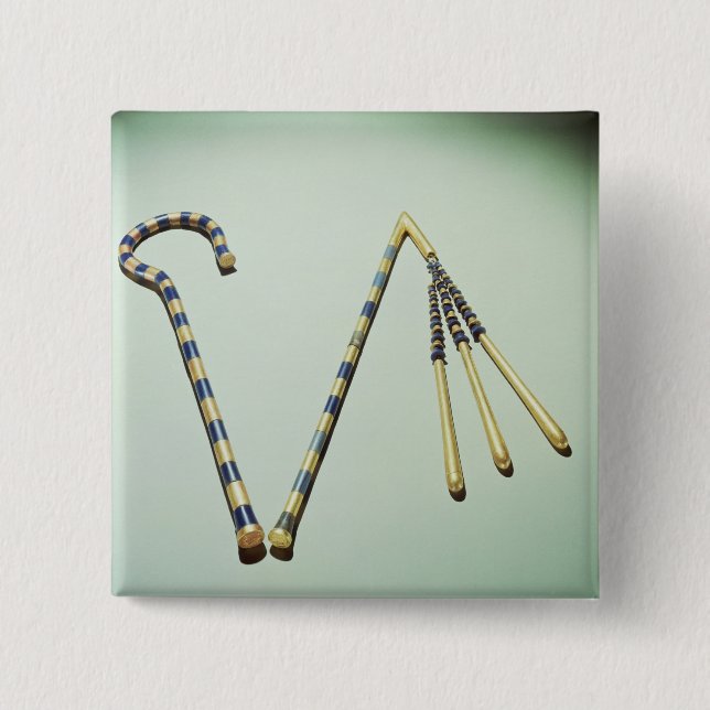 Chapa Cuadrada Ladrón y mayal, de la tumba de Tutankhamun (Anverso)