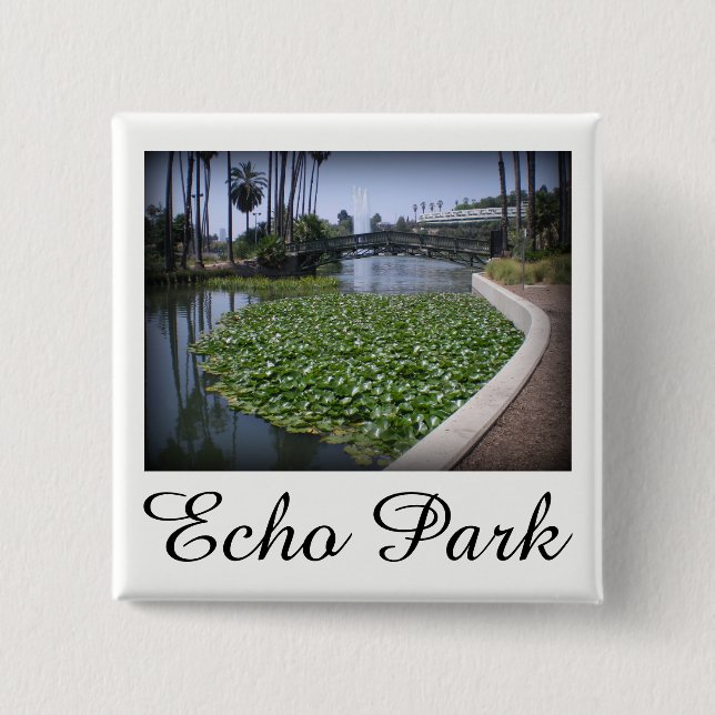 Chapa Cuadrada Lago Echo Park en Los Ángeles, California (Anverso)