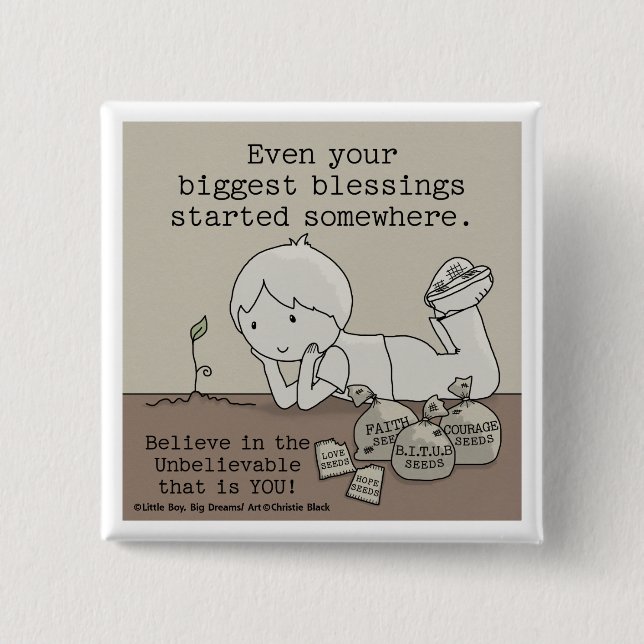 Chapa Cuadrada Las Bendiciones Comenzaron En Algún Lugar (Anverso)