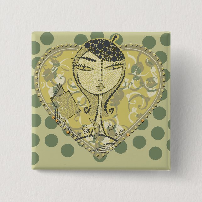 Chapa Cuadrada Las camisetas y los regalos de la moda de la (Anverso)