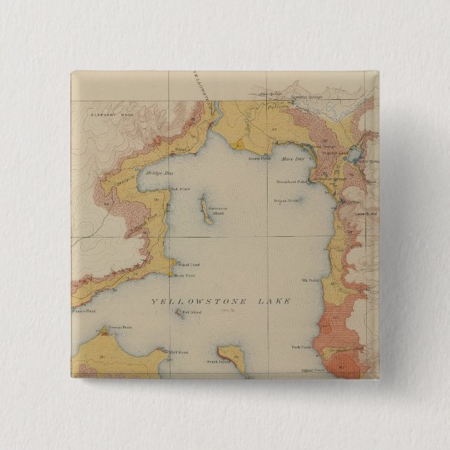 Chapa Cuadrada Las costas del lago Yellowstone (Anverso)