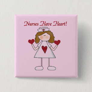 Chapa Cuadrada Las enfermeras tienen camisetas y regalos del cora