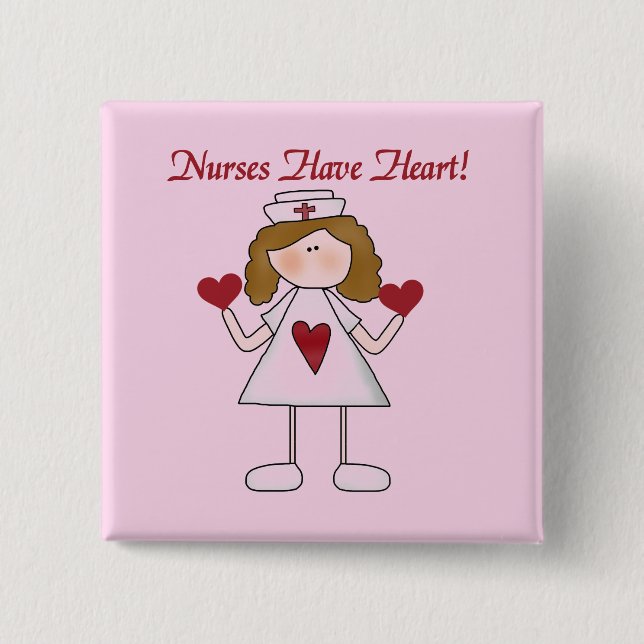 Chapa Cuadrada Las enfermeras tienen camisetas y regalos del cora (Anverso)