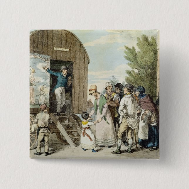 Chapa Cuadrada Las ferias: La demostración, c.1821 (litho del (Anverso)