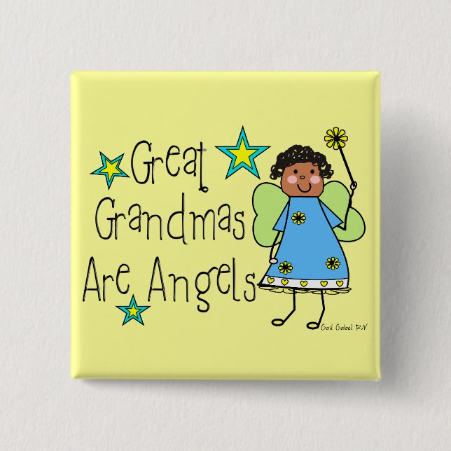 Chapa Cuadrada Las Grandes Abuelas Son Regalos Angels (Afroameric (Anverso)
