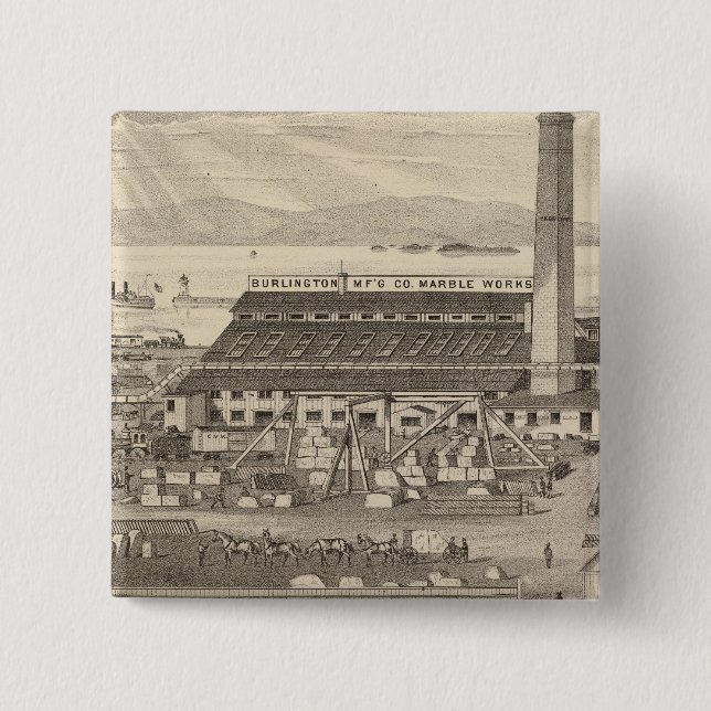 Chapa Cuadrada Las obras de mármol de Burlington Manufacturing Co (Anverso)