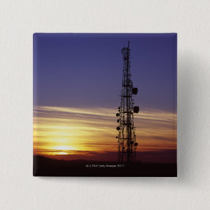 Chapa Cuadrada Las telecomunicaciones mast en la puesta del sol