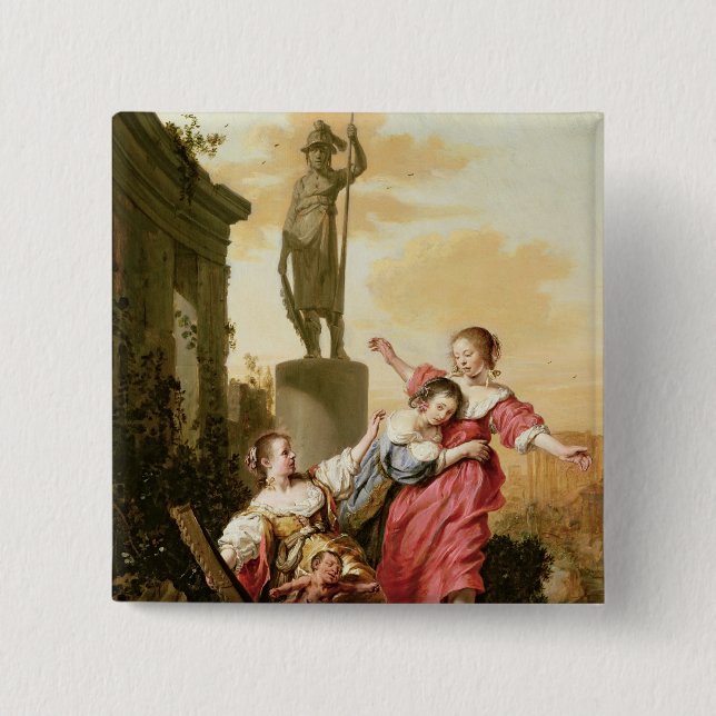 Chapa Cuadrada Las tres hijas de Cecrops (Anverso)