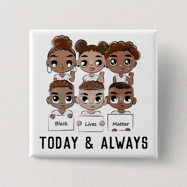 Chapa Cuadrada Las vidas negras importan hoy y siempre (Anverso)