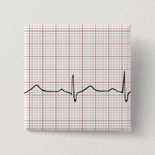 Chapa Cuadrada Latido del corazón en el papel cuadriculado, puls