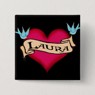 Chapa Cuadrada Laura - camisetas y regalos de encargo del tatuaje