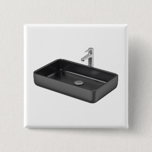 Chapa Cuadrada lavabo cuadrado negro moderno con grifo plateado
