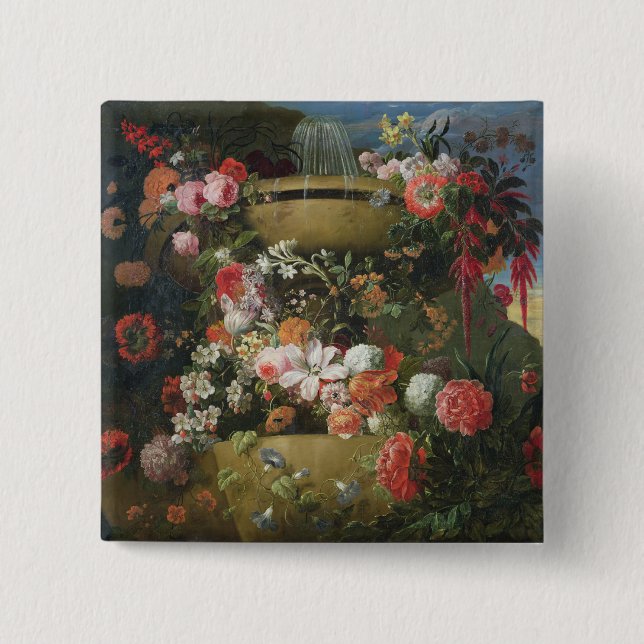 Chapa Cuadrada Lavabo y flores (Anverso)