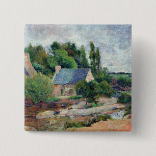 Chapa Cuadrada Lavanderas de Paul Gauguin el en Pont-Aven, 1886