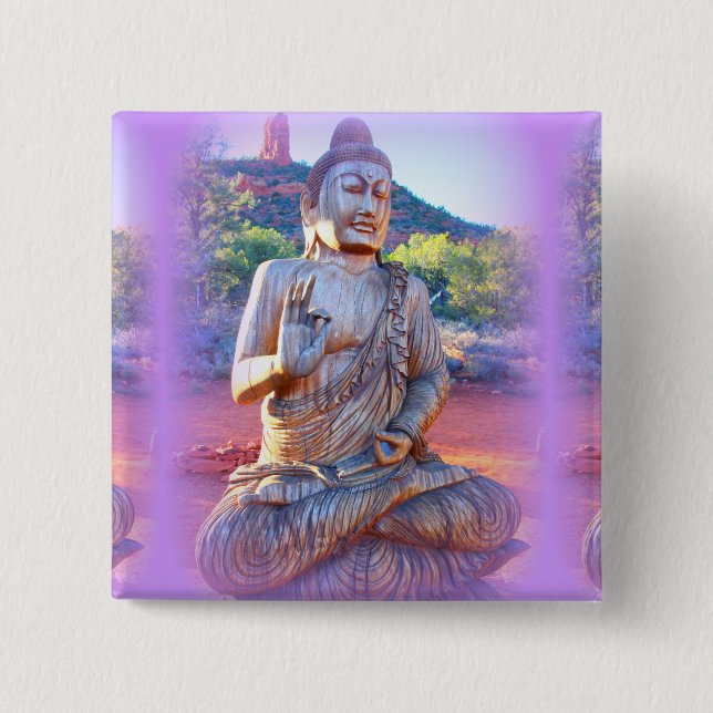 Chapa Cuadrada lavender aura buddha (Anverso)