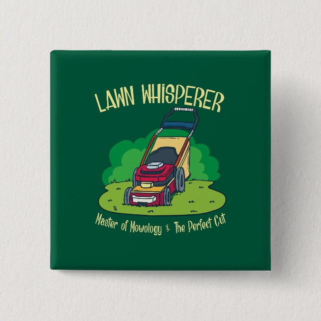 Chapa Cuadrada Lawn Whisperer Lawn Mower Garden Gardening (Anverso)