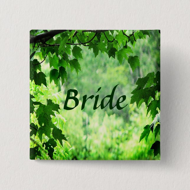Chapa Cuadrada Leafy Boda Bridal Pin (Anverso)