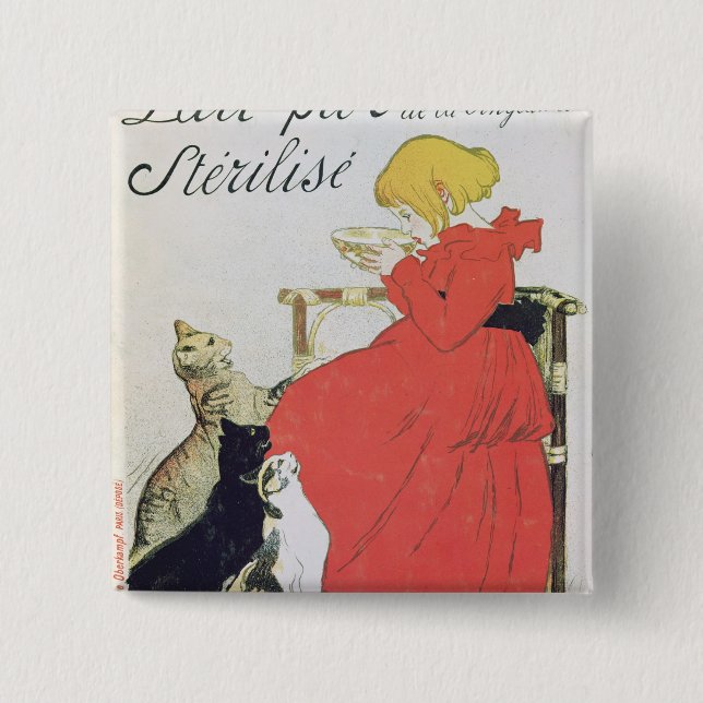 Chapa Cuadrada Leche esterilizada pura de la publicidad de poster (Anverso)