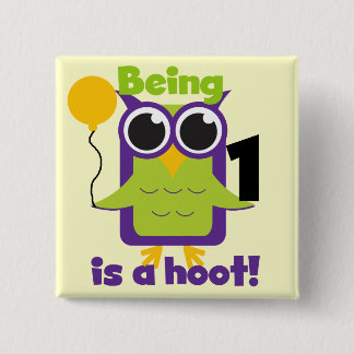 Chapa Cuadrada Lechuza Hoot Camisetas de cumpleaños y regalos