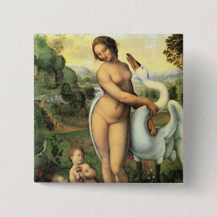 Chapa Cuadrada Leda y el cisne de Leonardo da Vinci