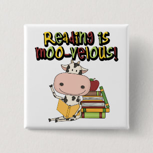 Chapa Cuadrada Leer es Moo-velous