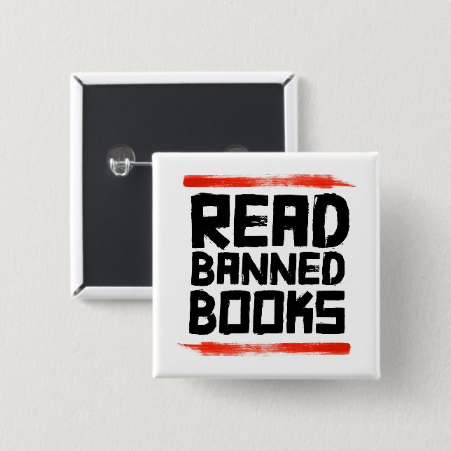 CHAPA CUADRADA LEER LIBROS PROHIBIDOS (Anverso y reverso)