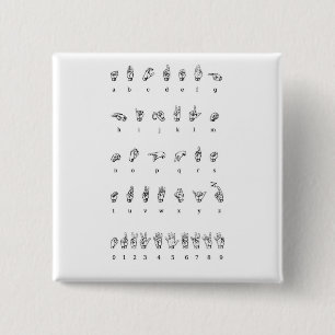 Chapa Cuadrada Lenguaje de signos americano (ASL)