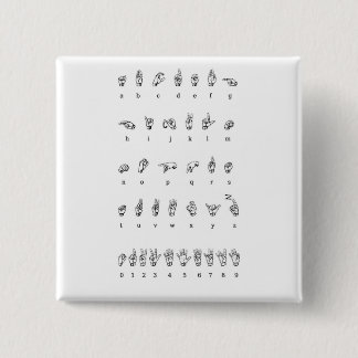 Chapa Cuadrada Lenguaje de signos americano (ASL)