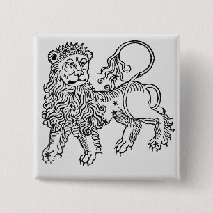 Chapa Cuadrada Leo (el león) un ilustracion del 'Poeticon