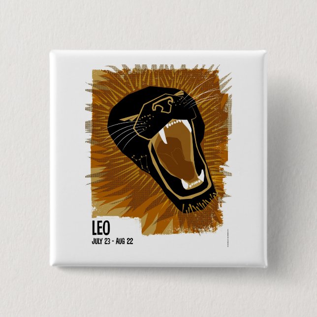Chapa Cuadrada Leo el León Zodiaco (Anverso)
